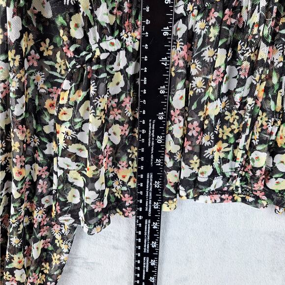 Womens Top Large Romantic Floral Bloomcore Feminine Boho Chic Peasant Festival - Picture 6 of 8